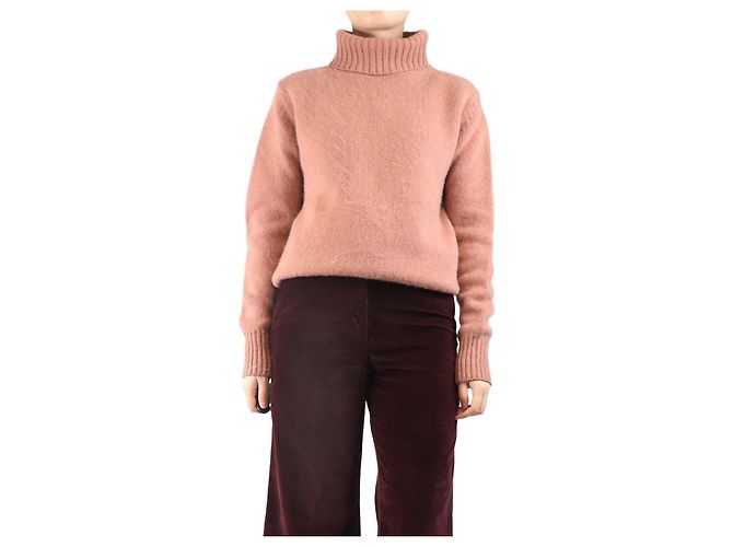 Joseph Rosa Kaschmir-Strickpullover mit Rollkragen - Größe S Pink 