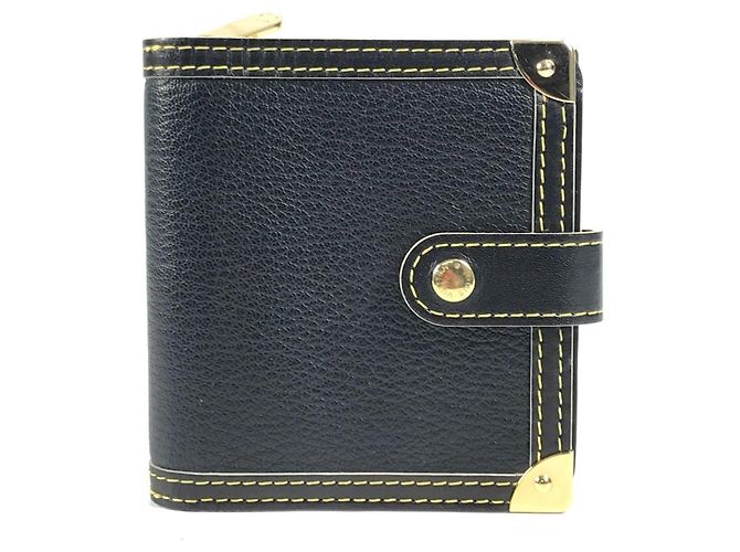 Portafoglio Bifold Compatto con Zip Suhali Louis Vuitton Nero