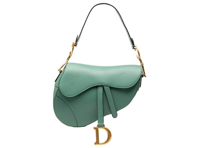 Borsa Saddle Mini Dior in Pelle di Capra Verde Verde chiaro