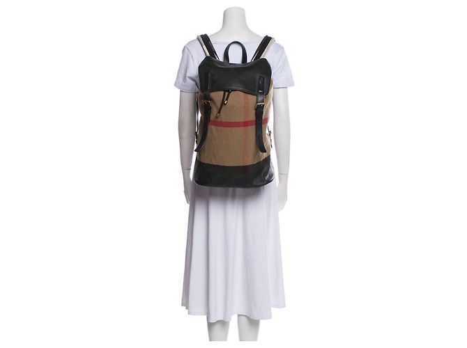 Burberry Mega Check Canvas Backpack Black/Beige