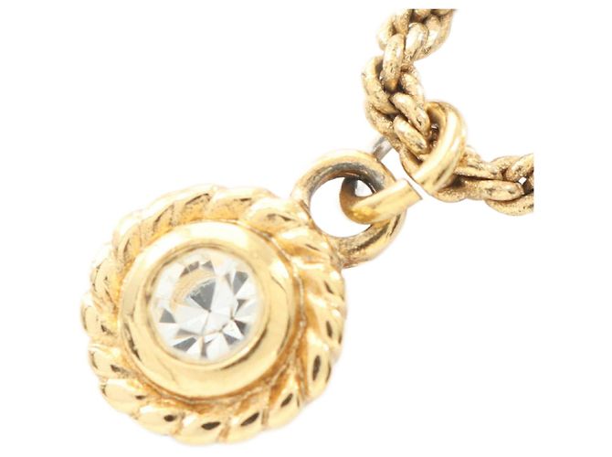 Goldplattierte Strass-Halskette Christian Dior Golden