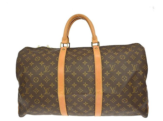 Louis Vuitton Keepall Monogram Canvas 50 Castaño