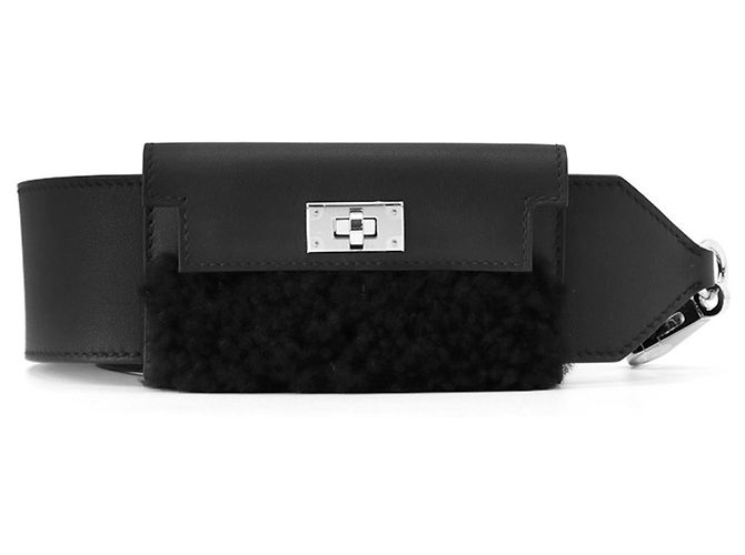 Kelly Cinghia a spalla in pelle Swift nera di Hermès Nero