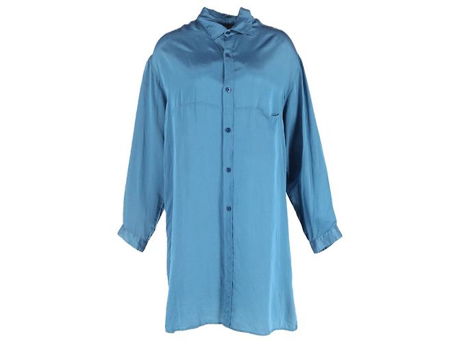 Camicia con bottoni Y's di Yohji Yamamoto in seta blu