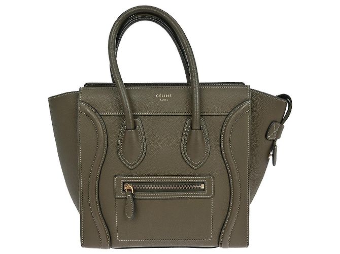 Céline Celine Luggage Bag Smooth Leather Micro Brown