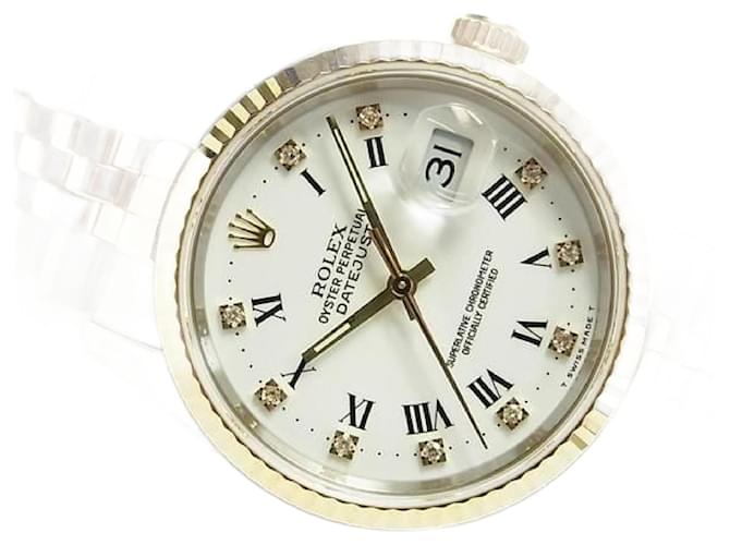 ROLEX Datejust SS &YG white Roman 10P diamond Ref.16233G Mens Silvery Steel  ref.2633239