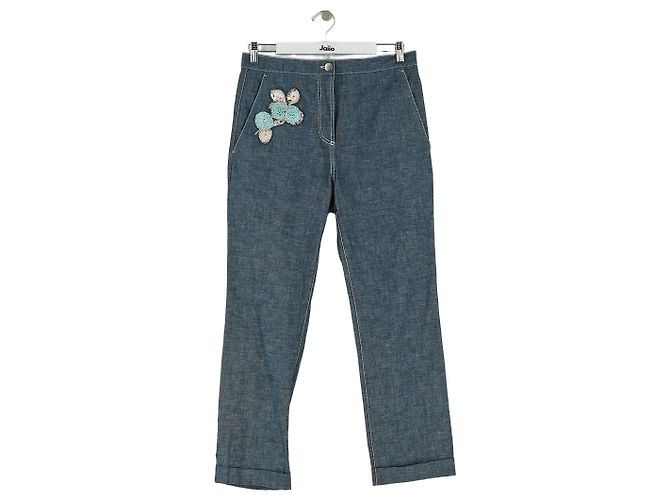 Dior Pantalón recto de algodón azul