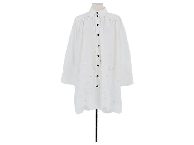 Ganni Vestido de algodón blanco 