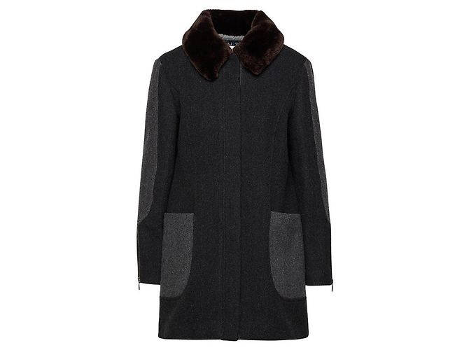Giorgio Armani Anthrazit Wollmantel Grau
