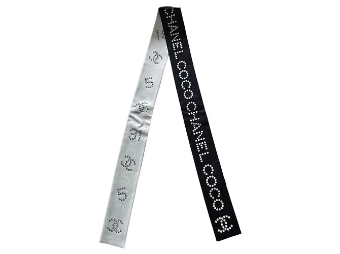 Fascia per capelli in twill Chanel