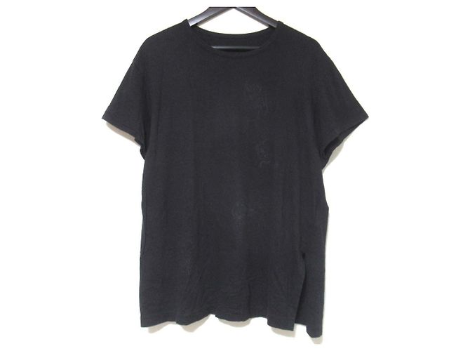 Autre Marque Camiseta de algodón estampada Yohji Yamamoto Negro