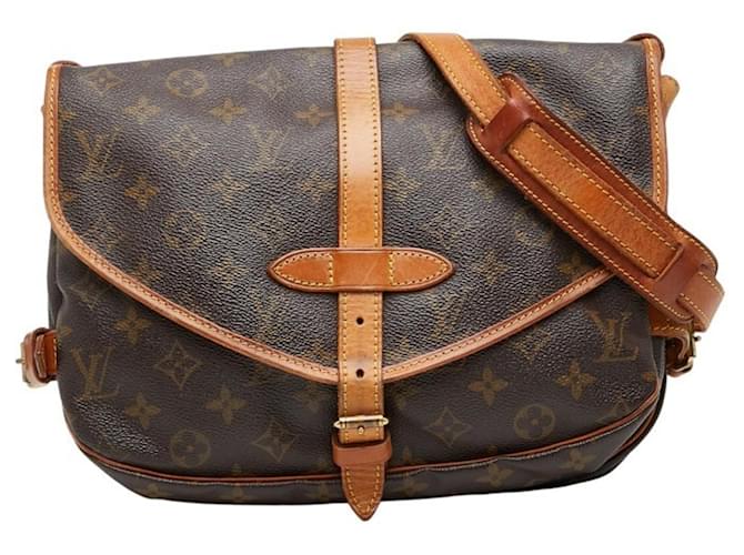 Louis Vuitton Monogram Saumur 30 Crossbody Shoulder Bag Brown Leather Plastic  ref.2633957