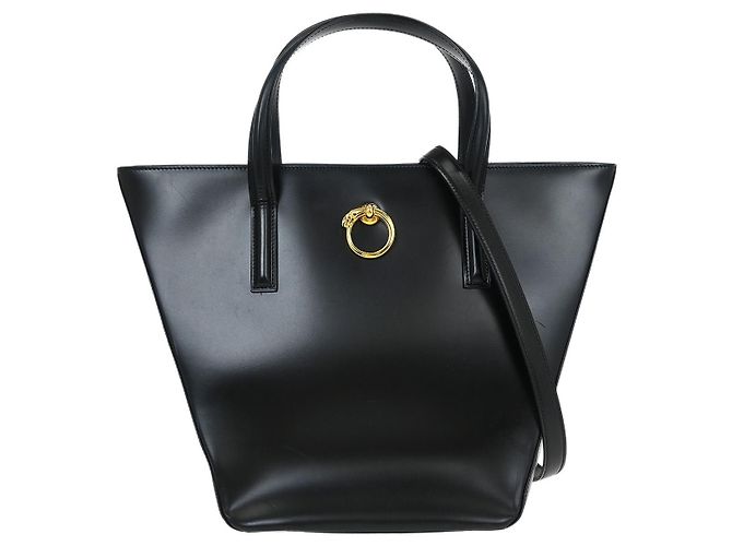 cartier Panthère Handbag Leather Black