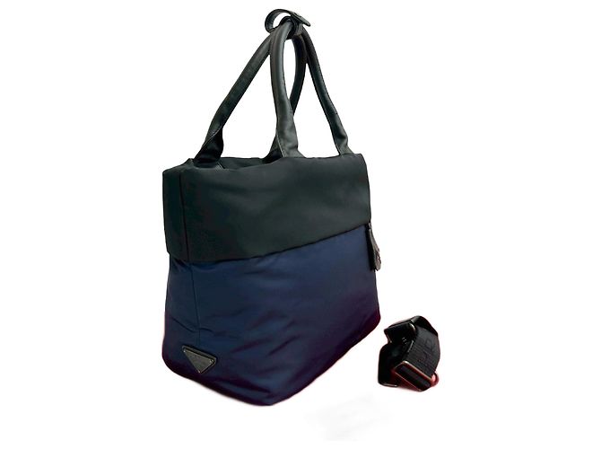 Prada Nylon-Leder 2-Wege-Tasche Schwarz