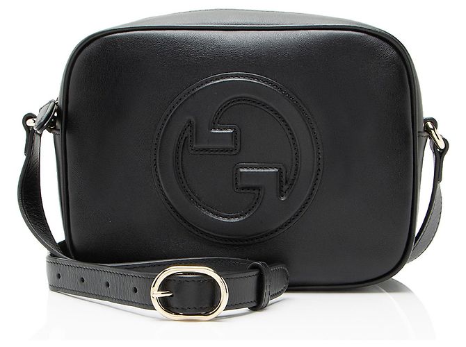 Bolsa de câmera Blondie em couro da Gucci Preto