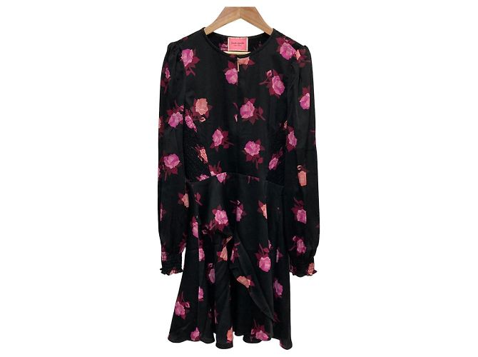 Vestido con estampado de flores Kate Spade Negro Rosa