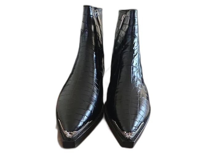 Botines de cuero negro The Kooples