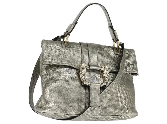 Bulgari Bvlgari Leoni Top Handle Leather Medium Argenté