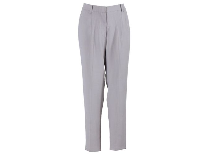 Calças femininas de lã e viscose Brunello Cucinelli Cinza