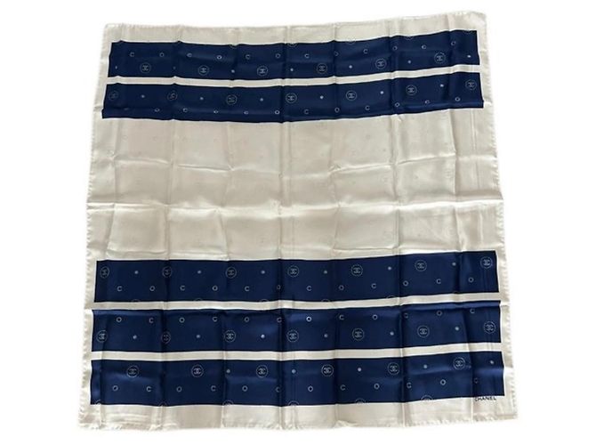 Chanel 90cm silk square Blue