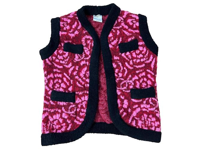 Chanel Ärmellose Weste Rosa Wolle Kaschmir 40 Pink