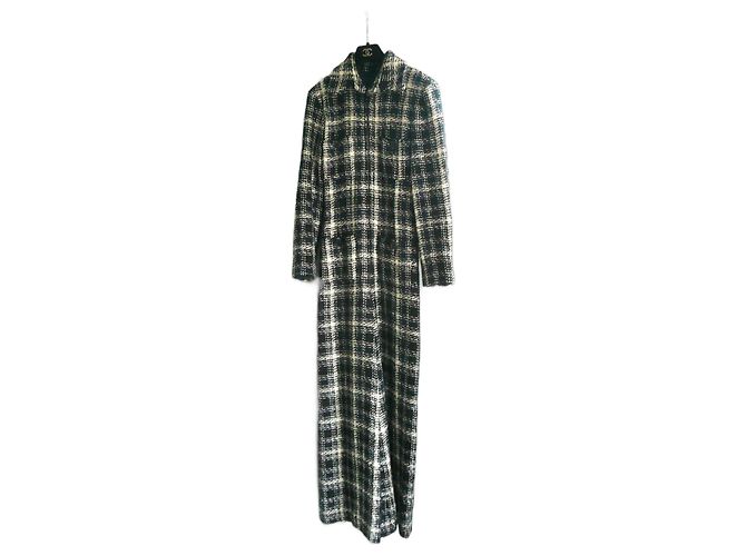 CHANEL Tuta TWEED blu navy e écru Tg.36 Multicolore