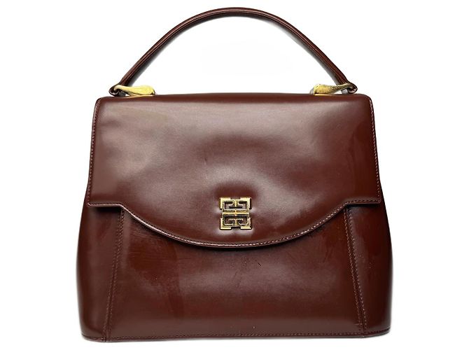 Sac à main en cuir vintage Givenchy marron