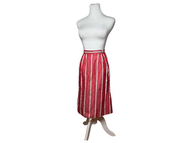 Falda Vintage Dior Rayas Rojas y Blancas 36/S
