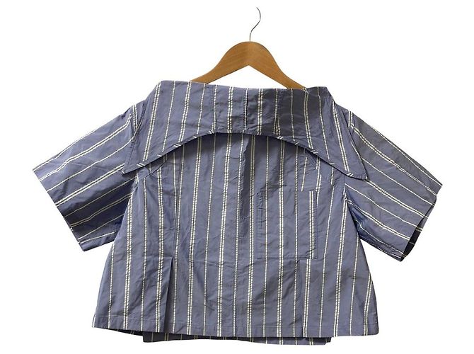 Autre Marque TOGA PULLA Memory Taft-Streifenbluse Blau