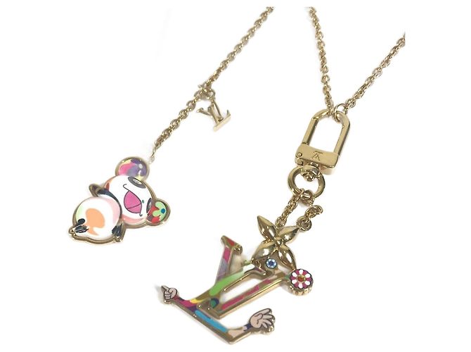 Set di Collane Panda Louis Vuitton x Takashi Murakami Multicolore D'oro