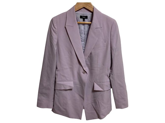Blazer de lã com um botão rastreável Theory Roxo