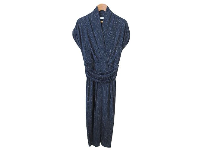 Max Mara Wickelkleid Stretchkleid Blau Marineblau