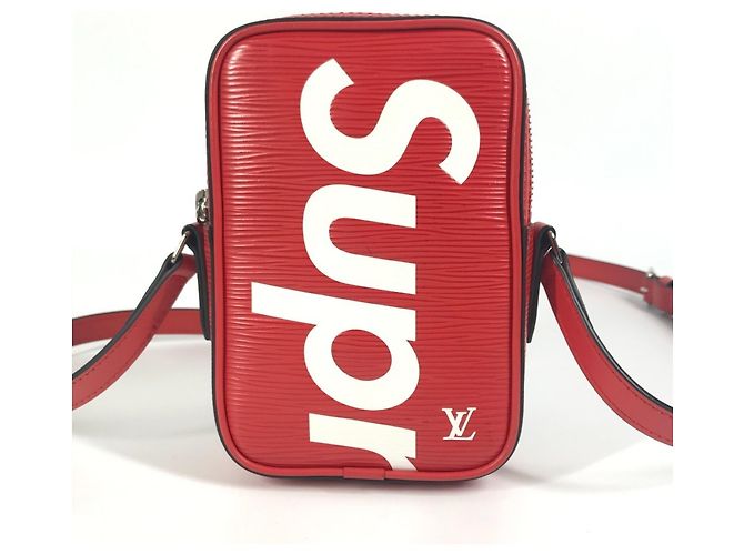 Pochette em couro Epi Louis Vuitton Branco Vermelho