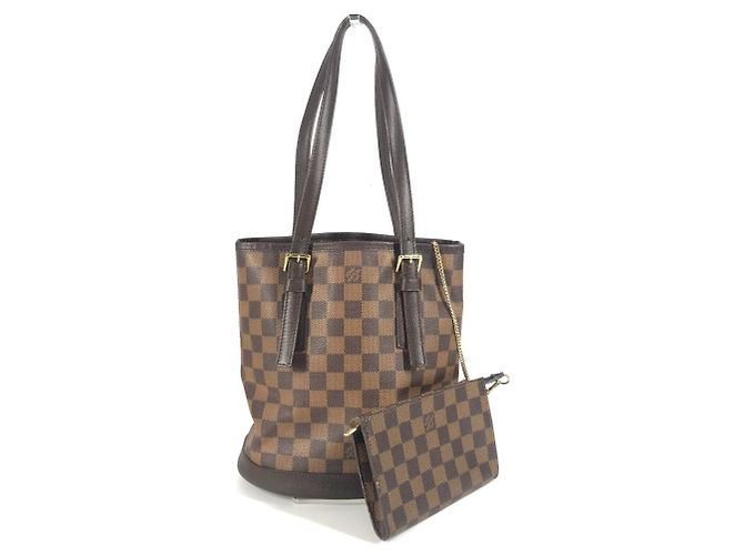 Bucket Bolsa Tote de Ombro Damier Mare da Louis Vuitton Marrom