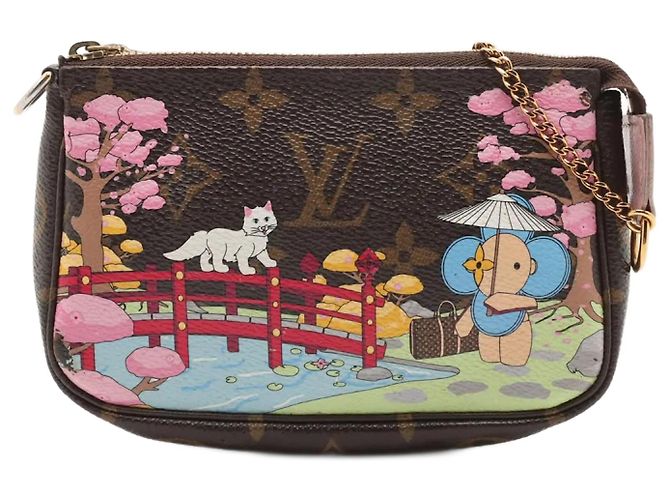 Mini Pochette Accessoires Monogram Vivienne de Louis Vuitton Castaño Monograma