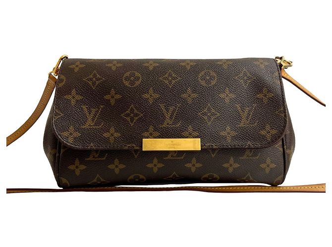 Louis Vuitton Favorite MM Lederhandtasche Braun