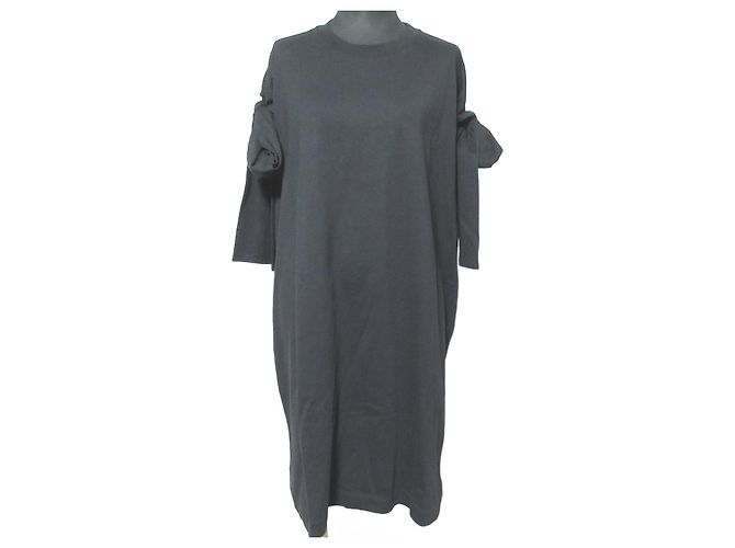 Autre Marque Vestido de algodão sem mangas MSGM com laço Preto