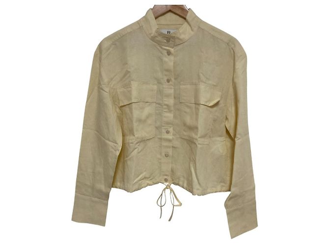 Autre Marque Giacca Camicia 2 in 1 in Tencel e Lino Banana Republic Giallo