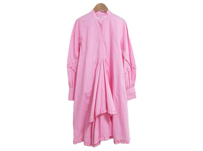 Autre Marque Abito camicia con colletto alto e maniche lunghe con volant MSGM Rosa