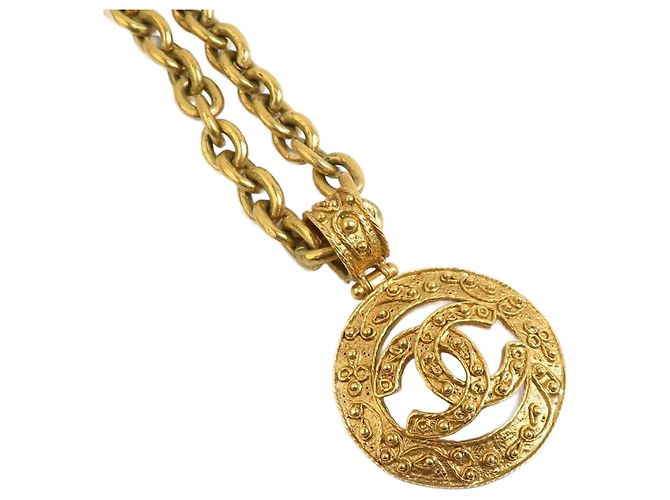 Collar de metal dorado Chanel Coco Mark
