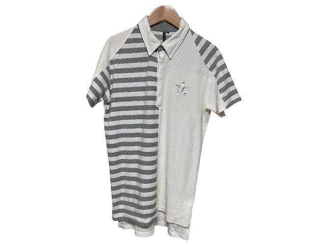 Autre Marque Camiseta de algodão de manga curta CIDAM da Russeluno Marrom Branco