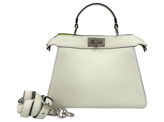 Fendi Peekaboo Iseeu Small Leather Bag White  ref.2636964