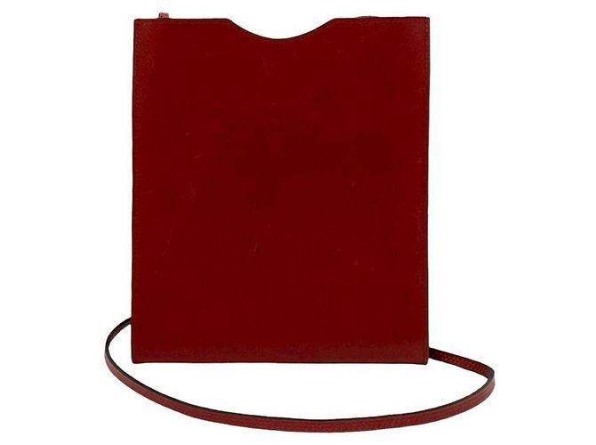 Bolsa de ombro em couro de bezerro Omeni Toe Box da Hermès Vermelho