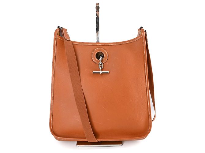 Bolsa de Ombro Vespa PM Hermès Marrom Conhaque