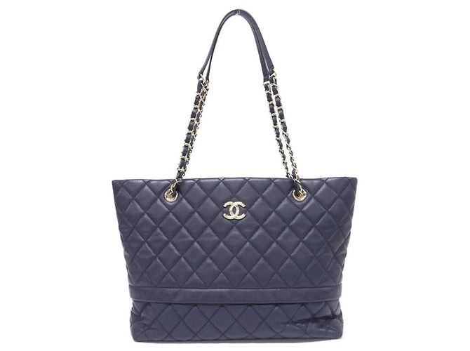 Borsa a Spalla Blu Navy Chanel AS0898