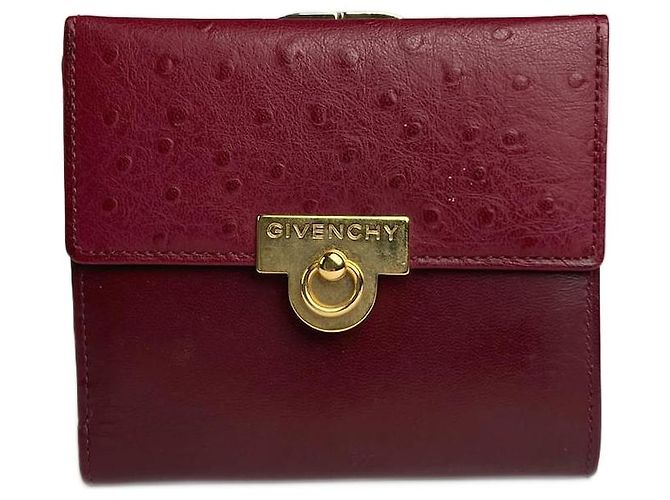 Vintage Givenchy Ostrich Leather Wallet purple