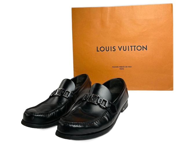 Vintage Louis Vuitton Leder Slipper Schwarz