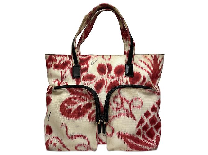 Vintage Gucci abstrakte Handtasche weiß rot