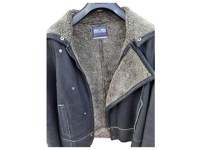Jean Paul Gaultier Biker Jacke Dunkelgrau Lamm Anthrazitgrau