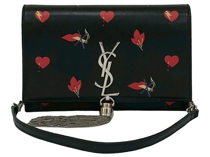 Sac à bandoulière en cuir Kate de Yves Saint Laurent Noir Rouge 
